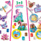 SES - Gieten en schilderen - 3 in 1 - fantasiepaarden, vlinders, honden en katten - sneldrogend - met gietmal, houder, vormpjes, gips, verf, penseel en glitterlijm - knutselen meisjes