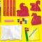 SES - Gieten en schilderen - 3 paarden - sneldrogend - met gietmal, houder, gips, verf, penseel en glitterlijm - knutselen meisjes