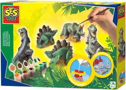 SES - Gieten en schilderen - Dino's - sneldrogend - met gietmal, houder, gips, verf en penseel - knutselen jongens - Dinosaurus