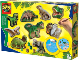 SES - Gieten en schilderen - Dinowereld - sneldrogend - met vormpjes, gips, verf, penseel, spatel en sponsje - knutselen jongens - Dinosaurus Speelgoed