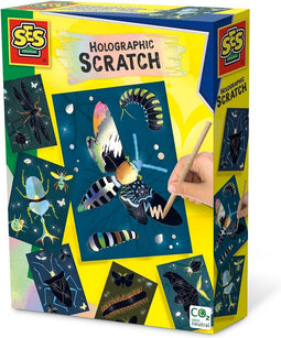 SES - Holografisch scratch - Insecten - verrassing - 6 kaarten met krasstokje