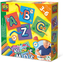 SES - Ik leer het alfabet kleien - leer het ABC met klei - 6 kleuren boetseerklei (6x20g) - glutenvrij - droogt niet uit