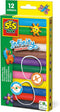 SES - Infinity boetseerklei - 12 kleuren was klei (180gr) - droogt niet uit - heldere kleuren - glutenvrij