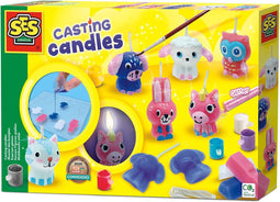 SES - Kaarsen gieten - zelf kaarsen maken - 3 kleuren - inclusief gietmal, lontjes, verf, penseel en glitterlijm - kaarsen maken kinderen - kaarsen maken set