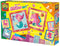 SES - Knoeivrije glitter kunst - 6 stickerkaarten met glimmend transferfolie, glitter stickers en glitter pompons