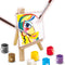 SES - Mini Art - 5 canvas doeken en mini houten schildersezel - inclusief 12 kleuren verf en 2 penselen - makkelijk uitwasbaar
