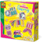 SES - Mini weeframen - van echt hout - inclusief 6 kleuren borduurgaren, borduurnaald en glitter stickers - knutselen meisjes