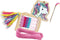 SES - Mini weeframen - van echt hout - inclusief 6 kleuren borduurgaren, borduurnaald en glitter stickers - knutselen meisjes