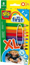SES - My First - Kleurpotloden XL - korte en dikke potloden - 8 verschillende kleuren - ergonomische grip - vanaf 1 jaar - Speelgoed 1 jaar - Knutselen 1 jaar