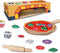 SES - Petits Pretenders - Pizza oven speelset - Montessori - houten oven met pizza en ingrediënten