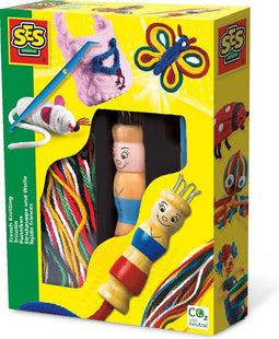 SES - Punniken - set met punnikpopje, pen en draden in verschillende kleuren