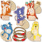 SES - Ringwerpen - 5 houten ringwerp dierenfiguren met 4 stevige touwringen - buiten spelen