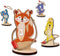 SES - Ringwerpen - 5 houten ringwerp dierenfiguren met 4 stevige touwringen - buiten spelen