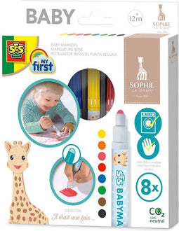 SES - Sophie la Girafe - Babymarkers - stiften - veilige dop - makkelijk uitwasbaar - Stiften vanaf 1 jaar
