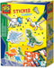SES - Sticker maker - dino's - shaker stickers en gewone dino stickers - zelf kleuren - inclusief stiften, pailletten en glitterlijm - knutselen jongens - Dinosaurus Speelgoed