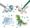 SES - Sticker maker - dino's - shaker stickers en gewone dino stickers - zelf kleuren - inclusief stiften, pailletten en glitterlijm - knutselen jongens - Dinosaurus Speelgoed