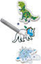 SES - Sticker maker - dino's - shaker stickers en gewone dino stickers - zelf kleuren - inclusief stiften, pailletten en glitterlijm - knutselen jongens - Dinosaurus Speelgoed