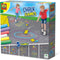 SES - Stoepkrijt spellen 5 in 1 - creatief buiten spelen - set van 6 kleuren stoepkrijt met 2 pittenzakjes - instructies voor 5 verschillende spellen