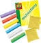 SES - Stoepkrijt spellen 5 in 1 - creatief buiten spelen - set van 6 kleuren stoepkrijt met 2 pittenzakjes - instructies voor 5 verschillende spellen
