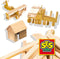 SES - Timmerset - deluxe - Montessori Speelgoed - hout, hamer, spijkers, lijm, zaag en verstekbak - met veiligheidshand - knutselen jongens