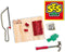 SES - Timmerset - deluxe - Montessori Speelgoed - hout, hamer, spijkers, lijm, zaag en verstekbak - met veiligheidshand - knutselen jongens