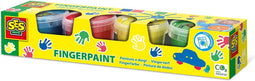 SES - Vingerverf 4 kleuren - 4x110ml - mengbaar - makkelijk uitwasbaar - hypoallergeen