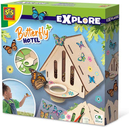 SES - Vlinderhotel - houten vlinderhotel om zelf te vullen - met stickers - STEM Speelgoed