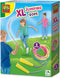 SES - XL Springtouw - 5 meter lang - neon regenboog kleuren - met speeltips