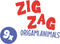 SES - Zig zag origami dieren - inclusief schaar - 9 grote dieren - met bedrukt vouwpapier