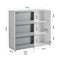 SoBuy Boekenkast - Speelgoedrek - Max. 95 kg - 119 x 39 x 116 cm - Wit / Grijs