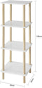 SoBuy Opbergkast - Naturel - Max. 10 kg per plank - 36 x 36 x 106 cm - Wit