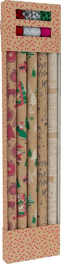 Set 11-delig kerst inpakpapier/cadeaupapier - Kerstcadeaus/kerstcadeautjes inpakken