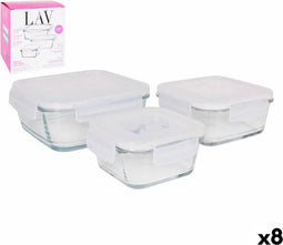 Set 3 Lunchboxen LAV Kristal (8 Stuks) (3 pcs)
