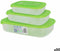 Set 3 Lunchboxen Tontarelli Family Groen Rechthoekig 29,6 x 19,8 x 7,7 cm (20 Stuks)