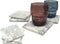 Set 8 stk. Marmeren Onderzetters - Onderzetters Voor Glazen - Onderzetters Marmer - Non-slip - Wit