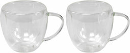 Set a 2 theeglazen of koffieglazen dubbelwandig Ø8x9cm