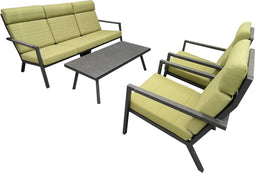 Set angelina lounge 4 delig groen antraciet