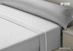 Set beddengoed D'Or BRISTOL Grijs Bed van 90 Franela