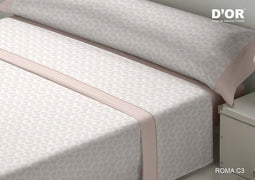 Set beddengoed D'Or ROMA Roze Bed van 135 Franela