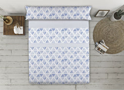 Set beddengoed Happy Home TRIANGLES AH Blauw Bed van 90