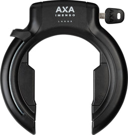 Set bestaande uit AXA Imenso X-Large retractable - Ringslot voor fietsen met brede banden - Frameslot - Met ULC plug-in ketting 130 cm – inclusief opbergtas - Zwart