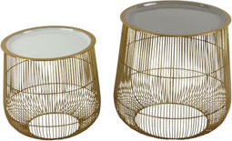 Set Bijzettafels Rond Gaas - Goud