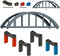 Set bouwstenen viaductspoorwegbrug