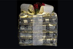 Set decoratieve dozen DKD Home Decor LED Metaal Rotan Besneeuwd (25 x 25 x 29 cm)