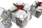 Set decoratieve dozen DKD Home Decor LED Metaal Rotan Besneeuwd (25 x 25 x 29 cm)