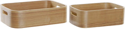 Set decoratieve dozen DKD Home Decor Scandi Hout MDF (35,5 x 25 x 10 cm)