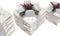 Set decoratieve dozen DKD Home Decor Wit LED Rotan (25 x 25 x 28 cm)