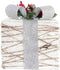 Set decoratieve dozen DKD Home Decor Wit LED Rotan (25 x 25 x 28 cm)
