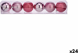 Set kerstballen Roze Plastic Ø 8 cm (24 Stuks)