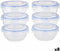 Set Lunchboxen Hermetisch Blauw Transparant Plastic 800 ml 15,5 x 7,5 x 15,5 cm (8 Stuks)